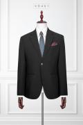 VD401 Vest Nam Đen Cổ Danton 2 Nút #1
